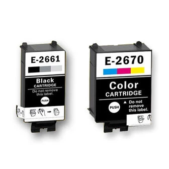 Epson Workforce WF-100W T266-T267 E2661 / E2670 2'li Siyah ve Renkli Muadil Kartuş Seti 250 Sayfa