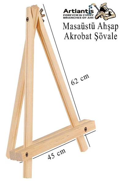 Akrobat Şövale Masaüstü 1 Adet Büyük Boy Katlanabilir Tuval Şövalesi Akrobat Masa Üstü Sövale Ressam Sehbası - 3