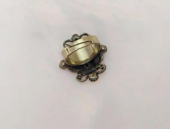 Otantik Tasarım Kadın Yüzük Swaroski Taşlı Yüzük Ayarlanabilir Ölçü - Resim 3