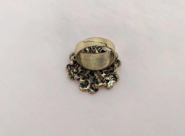 Otantik Tasarım Kadın Yüzük Swaroski Taşlı Yüzük Ayarlanabilir Ölçü - 3