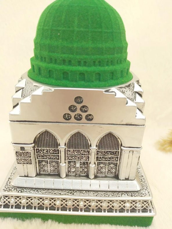 Beytünnebi Biblo Lisanslı Gümüş Renk Kadife Kaplı Krirtal Taşlarla Çevrili Lüks Obje - 3