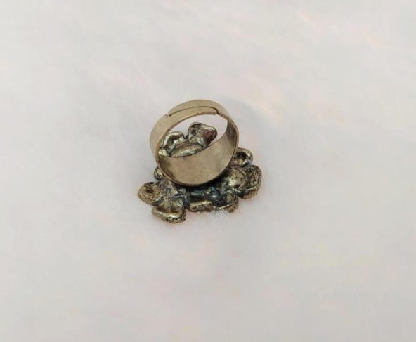 Otantik Çiçek Tasarım Kadın Yüzük Swaroski Taşlı Yüzük Ayarlanabilir Ölçü - 3