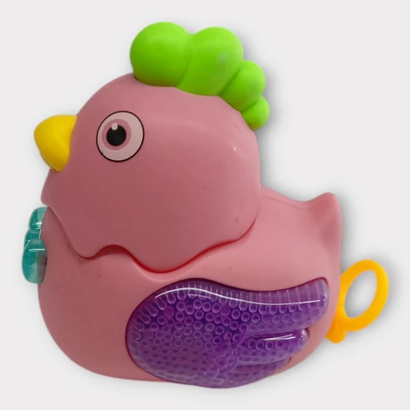 Kurmalı Işıklı Sevimli Tavuk - Pembe - 2