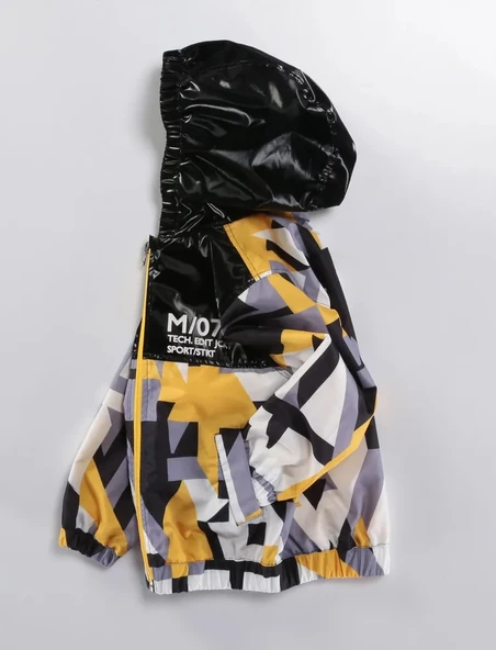 Renkli Kapşonlu Fermuarlı Pamuklu Astarlı Kapşonlu Cepli Kız Erkek Bebek Yağmurluk Mont Tulum Çocuk - 6