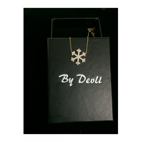 14 AYAR ALTIN KAR TANESİ KOLYE - Resim 2