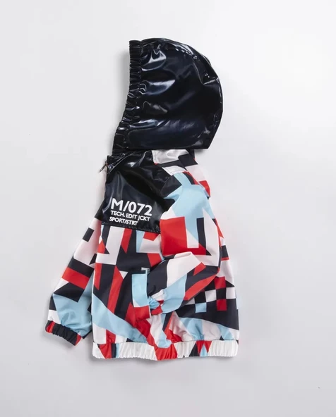 Renkli Kapşonlu Fermuarlı Pamuklu Astarlı Kapşonlu Cepli Kız Erkek Bebek Yağmurluk Mont Tulum Çocuk - 5