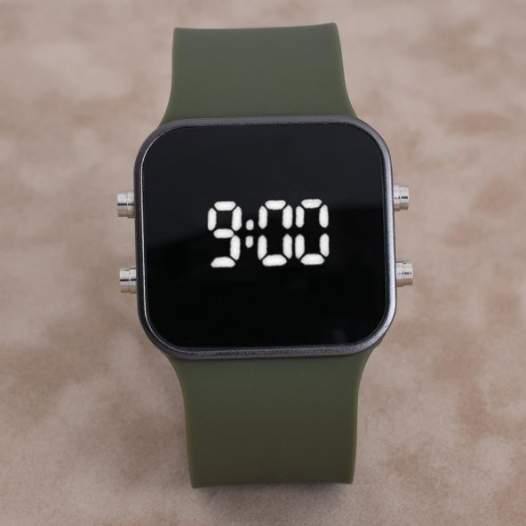 SaaTTino Siyah Kasa Yeşil Kordon Led Ekran Unisex Kadın Kol Saati ST-303896