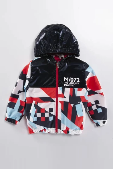 Renkli Kapşonlu Fermuarlı Pamuklu Astarlı Kapşonlu Cepli Kız Erkek Bebek Yağmurluk Mont Tulum Çocuk