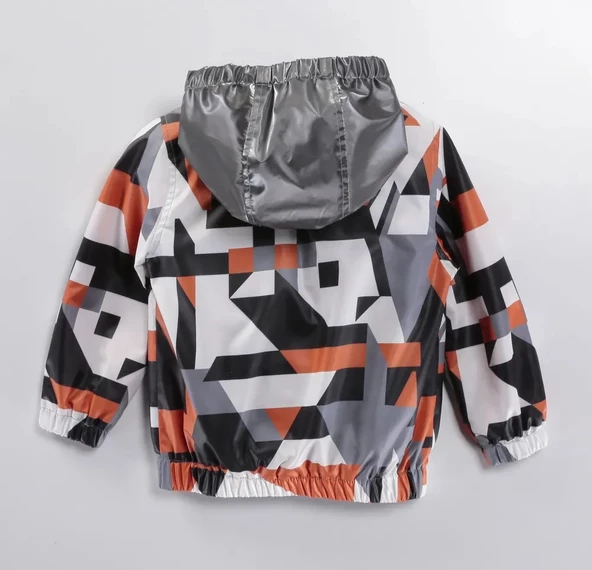 Renkli Kapşonlu Fermuarlı Pamuklu Astarlı Kapşonlu Cepli Kız Erkek Bebek Yağmurluk Mont Tulum Çocuk - 9