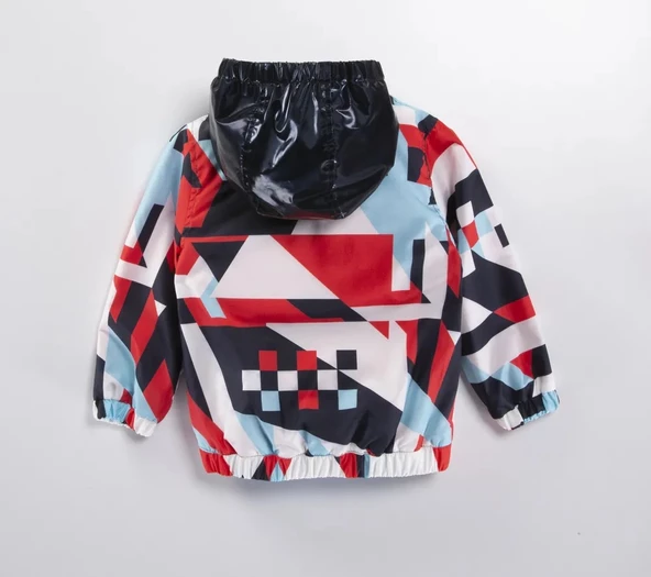 Renkli Kapşonlu Fermuarlı Pamuklu Astarlı Kapşonlu Cepli Kız Erkek Bebek Yağmurluk Mont Tulum Çocuk - 8