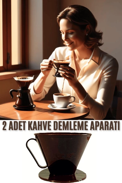 2 Adet V60 Dripper Pratik Ve Portatif Filtre Kahve Demleme Aparatı - Öğütülmüş Kahve