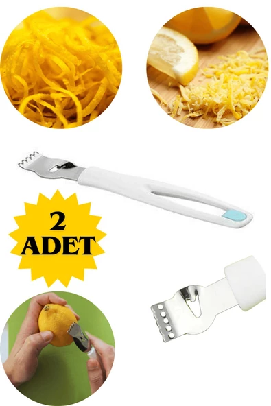 2 Adet Portakal ve Limon Kabuğu Soyacağı - Ev Limonatası İçin Limon Sıyırıcı Zest Yapma - 2