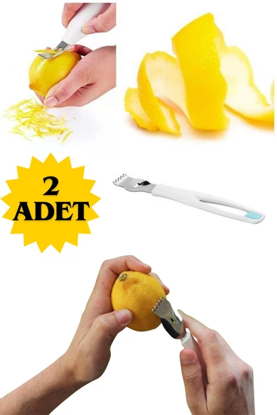 2 Adet Portakal ve Limon Kabuğu Soyacağı - Ev Limonatası İçin Limon Sıyırıcı Zest Yapma