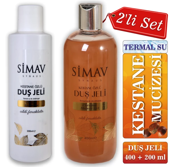 Simav Synaus Kestane Özlü ve Termal Sulu Duş Jeli 2'li Set 400ML + 200ML