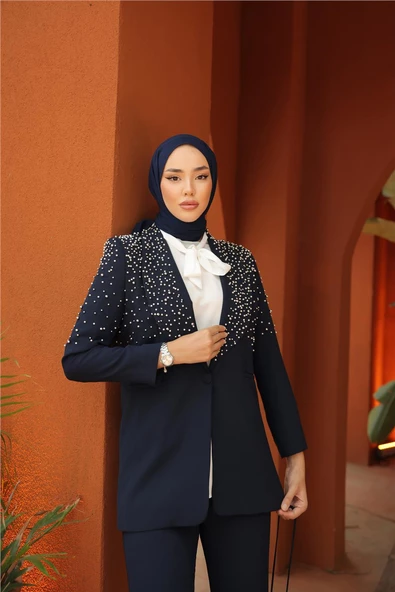 İNCİLİ CEKET TAKIM - 71193.015 - Lacivert - Resim 4