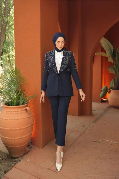 İNCİLİ CEKET TAKIM - 71193.015 - Lacivert ürün görseli