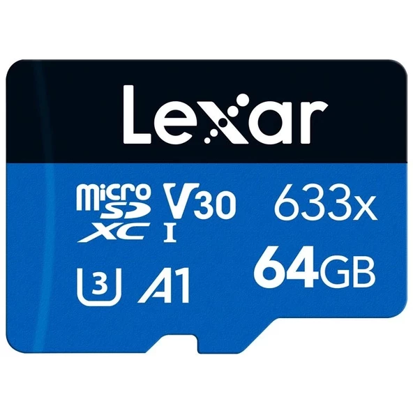 ONTECH - 64gb Lexar Lsdmı64gbb633a 633x Mıcrosdxc Hıgh-performance C10 A1 V30 U3 Hafıza Kartı