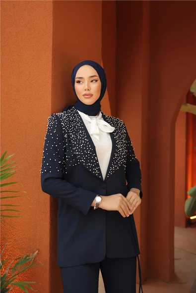 İNCİLİ CEKET TAKIM - 71193.015 - Lacivert - Resim 5