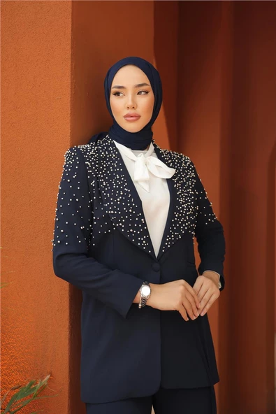 İNCİLİ CEKET TAKIM - 71193.015 - Lacivert - Resim 6