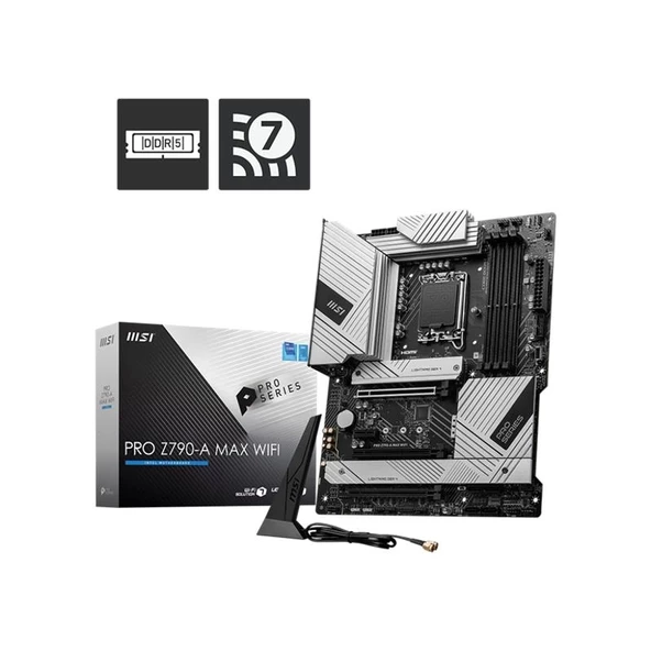 ONTECH - Msı Pro Z790-a Max Wıfı Ddr5 7800mhz 1xhdmı 1xdp 4xm.2 Usb 3.2 Atx 1700p (12. / 13. Ve 14. Nesil İşlemci Uyumlu