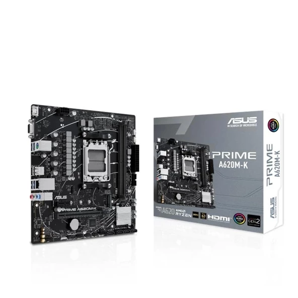 ONTECH - Asus Prıme A620m-k Ddr5 6400mhz 1xvga 1xhdmı 1xm.2 Usb 3.2 Matx Am5 ( Amd Am5 7000 Serisi İşlemci Uyumlu)