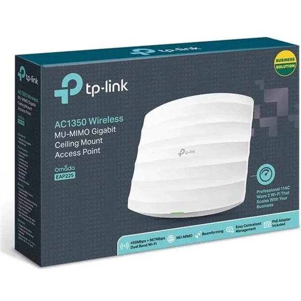 ONTECH - Tp-lınk Omada Eap225 Ac1350 Dual Band Wıfı 1xgbıt Rj45 450mbps/2.4ghz Tavan Tipi Access Poınt (poe Adaptörü Dah