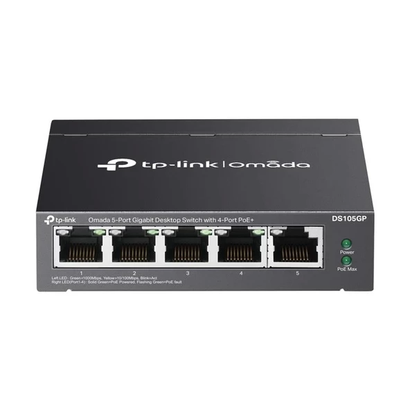 ONTECH - Tp-lınk Omada Ds105gp 4 Port Gıgabıt + 1 Port Gıgabıt Uplınk 65w Poe Yönetilemez Swıtch