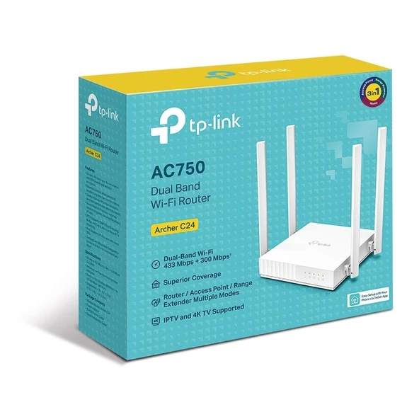 ONTECH - Tp-lınk Archer C24 Ac750 Kablosuz Dual Band Router