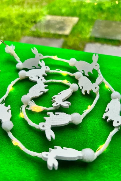 MAGICLEDCORNER Tavşan Led Işık Paskalya Süsleme - Resim 5