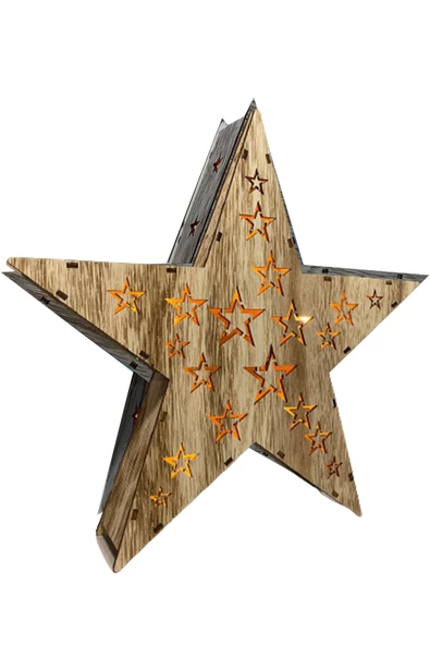 MAGICLEDCORNER Yıldızlı Ahşap Yıldız Pano ürün görseli 1