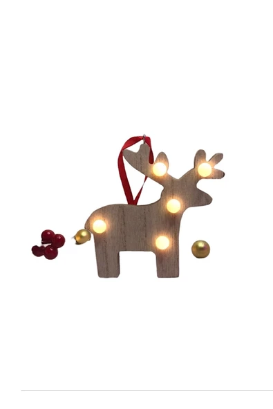 MAGICLEDCORNER Ren Geyiği Led Işıklı Yılbaşı Ağaç Süsü - Resim 3