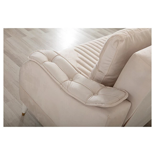 Belletto Leon Üçlü Koltuk Krem-berjer Gri 3+1 - 5