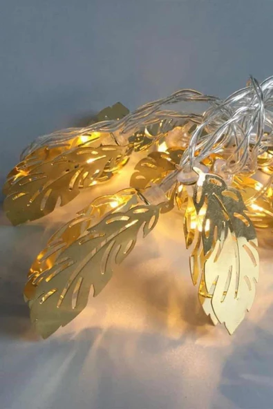 MAGICLEDCORNER Gold Yaprak Metal Işık Zinciri