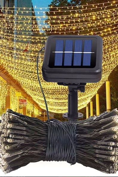 MAGICLEDCORNER Solar Led Işık 10 Metre 100 Led Güneş Enerjili Bahçe Aydınlatma 8 Animasyonlu Günışığı ürün görseli 1