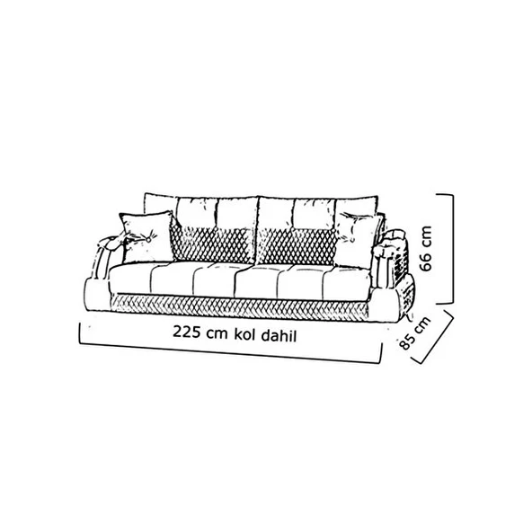 Belletto Leon Üçlü Koltuk Antrasit - 4