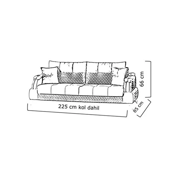 Belletto Leon Üçlü Koltuk Krem - 5