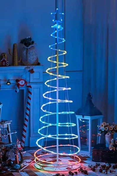 MAGICLEDCORNER Smart Rgb Led Işıklı Spiral Çamağacı Çerçeve 120cm 32 Animasyon - Resim 2