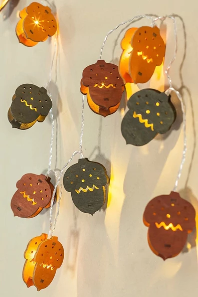 MAGICLEDCORNER Meşe Palamutu Led Işık (ahşap) - Resim 3