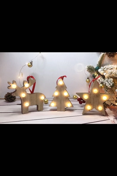 MAGICLEDCORNER Ren Geyiği Led Işıklı Yılbaşı Ağaç Süsü - Resim 4