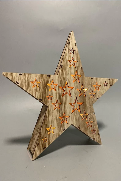 MAGICLEDCORNER Yıldızlı Ahşap Yıldız Pano - Resim 2