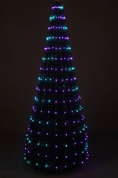 MAGICLEDCORNER Smart Rgb Gökkuşağı Saçak Led Işık Çamağacı Süslemesi 210cm - Resim 3