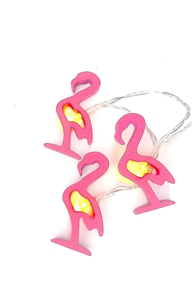 MAGICLEDCORNER Ahşap Flamingo Işık Zinciri