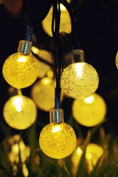 MAGICLEDCORNER Solar Şeffaf Top led Işık 3 Metre 20 Led  Güneş Enerjili Bahçe Aydınlatma Günışığı - Resim 2