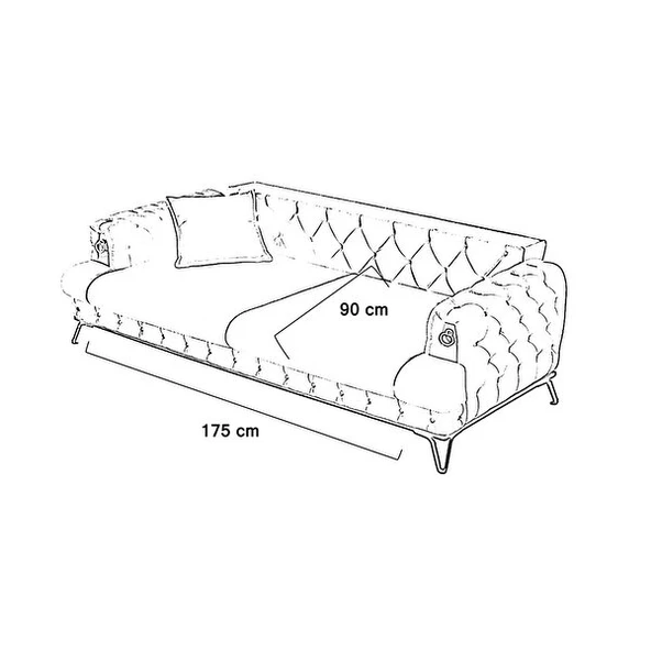 Belletto Chesterlıne Üçlü Koltuk Krem - 3