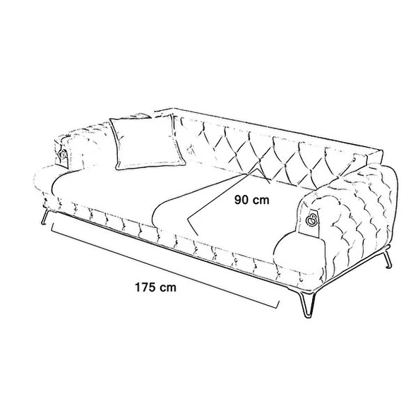 Belletto Chesterlıne Üçlü Koltuk Krem-berjer Füme 3+1 - 5