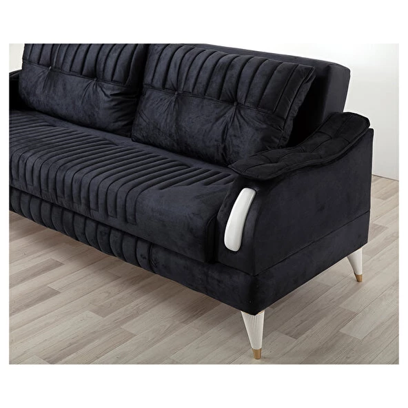 Belletto Leon Üçlü Koltuk Antrasit-berjer Krem 3+1 - 3