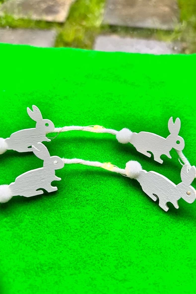 MAGICLEDCORNER Tavşan Led Işık Paskalya Süsleme - Resim 4