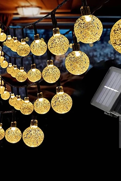 MAGICLEDCORNER Solar Şeffaf Top led Işık 3 Metre 20 Led  Güneş Enerjili Bahçe Aydınlatma Günışığı ürün görseli 1