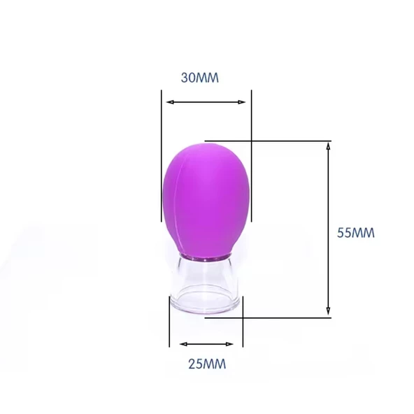 Mini Silikon Vakumlu Mika Yüz Masaj Kupası 2'li Set Mavi-Mor Renk - Resim 2