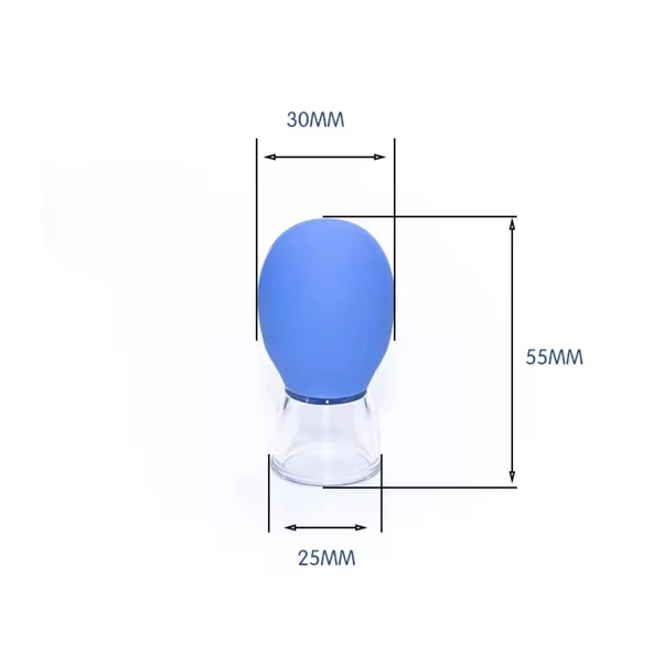 Mini Silikon Vakumlu Mika Yüz Masaj Kupası 4'lü Set Mavi-Mor Renk - Resim 3